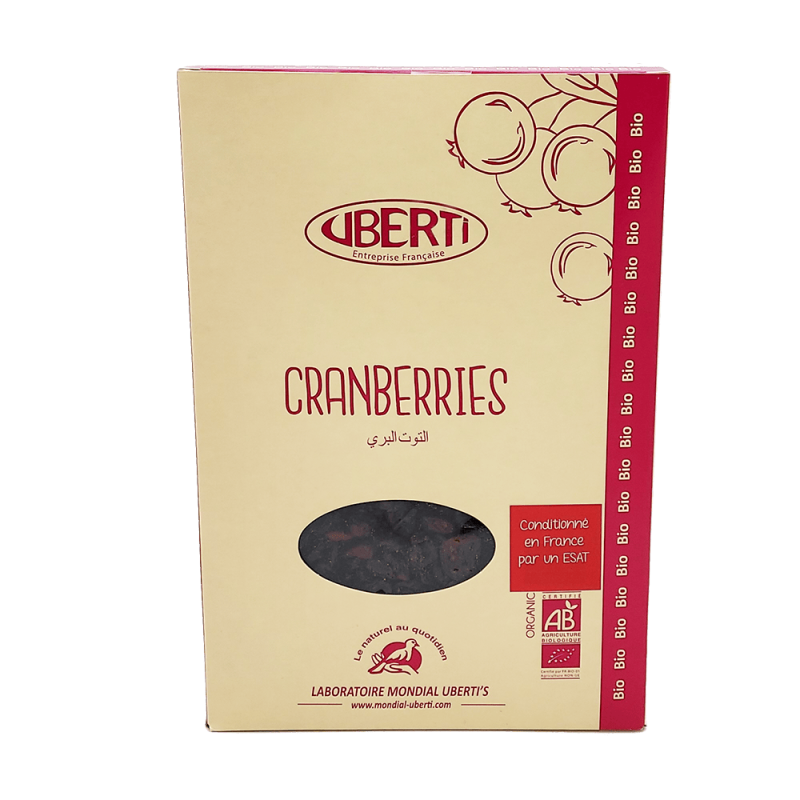Cranberries / Canneberges biologiques séchées Uberti - 1 kg - GROS VOLUME